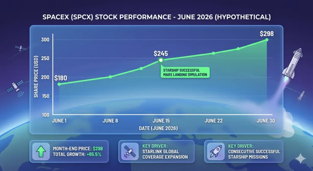 SpaceX stock price June 2026